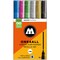 Molotow ONE4ALL Acrylic Paint Marker Character 6-Color Set, 2mm, Assorted Colors, 1 Set Each